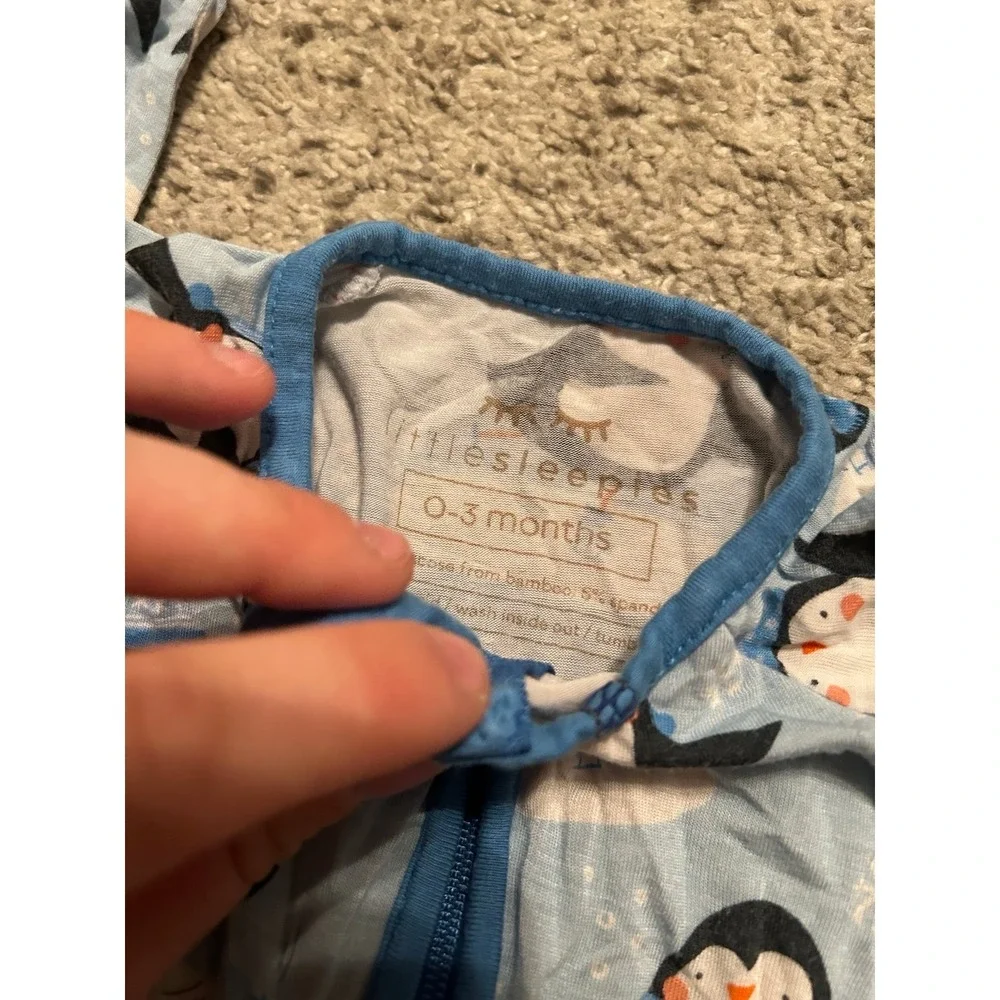 Little Sleepies blue penguins one piece zippy 0/3 months‎ PLAY